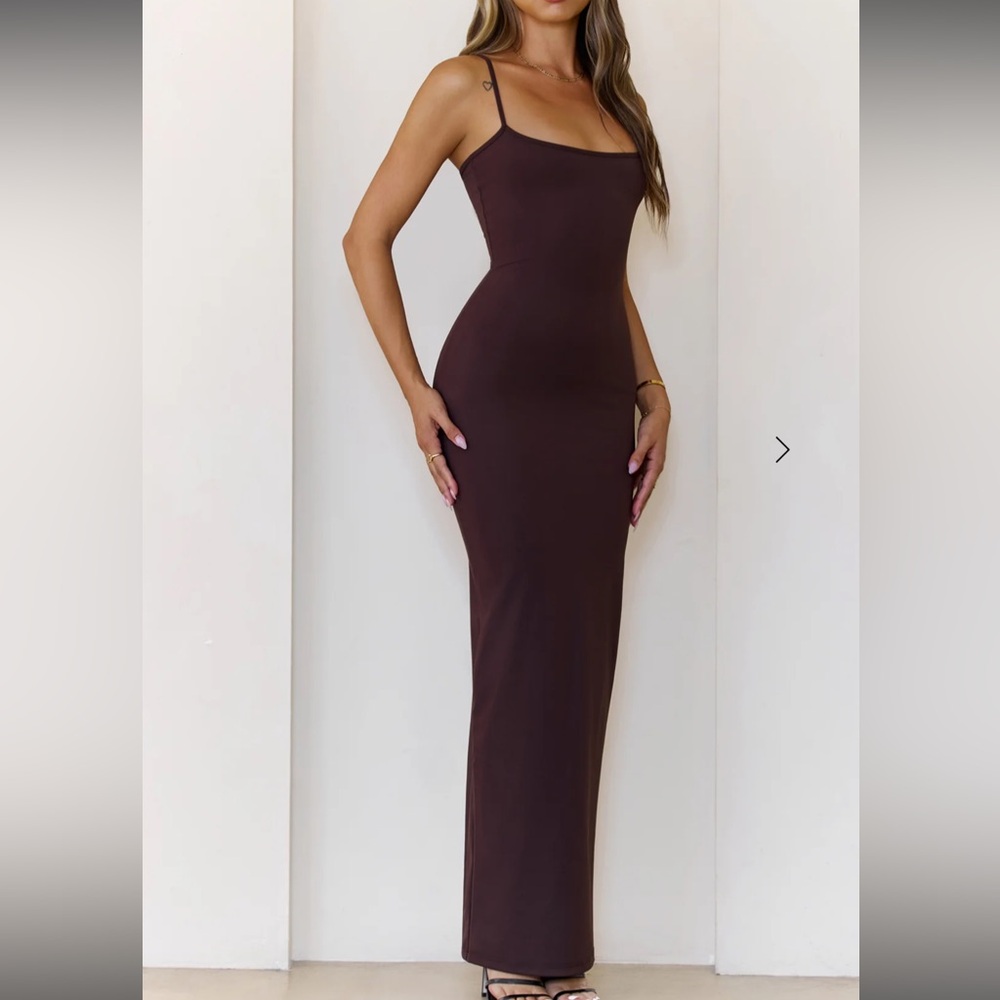 BASE SUPERSOFT SCULPT CAMI MAXI DRESS CHOCOLATE